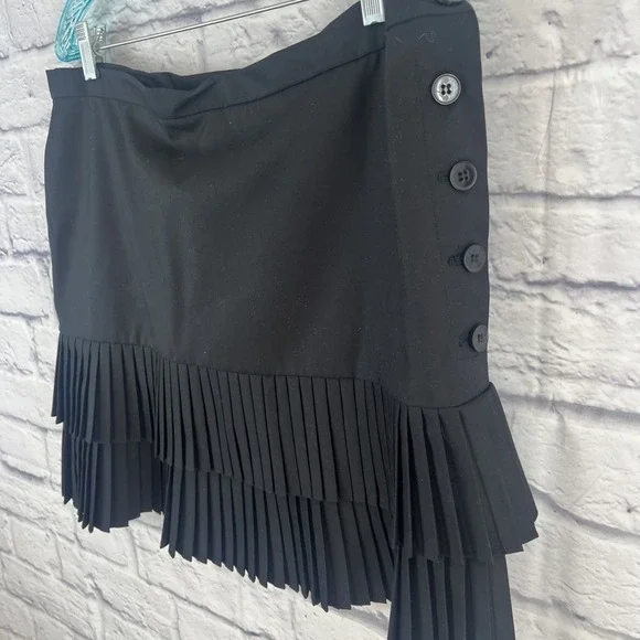 Nine West NWT Classic Black Preppy A-line Career  Mini Skirt Size 12 - Picture 3 of 7